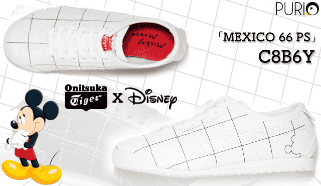 Onitsuka Tiger ＆ Disney「MEXICO 66 PS」สีขาว สำหรับเด็ก (Grids)