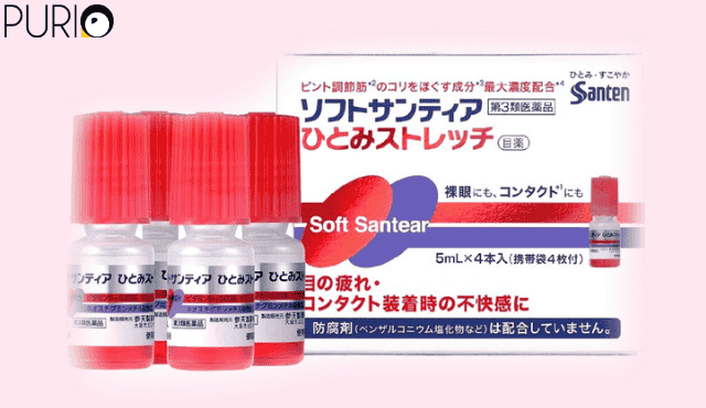 Soft Santear Hitomi Stretch น้ำตาเทียมผสมวิตามิน 5ml บรรจุ4ขวด