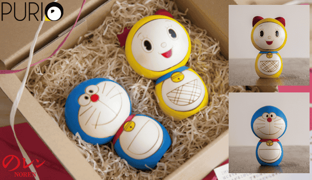 Noren Doraemon Kokeshi Set ตุ๊กตาไม้ญี่ปุ่น ลายโดราเอม่อนและโดราเอมี่