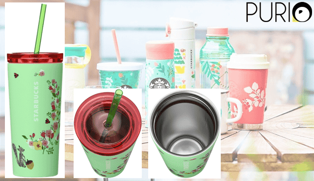 Starbucks Stainless Cold Tumbler Cup Mug Japan「Joyful Forest 2018」แก้วเก็บความเย็นพร้อมหลอด 355ml