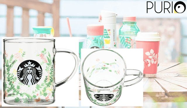 Starbucks Glass Mug「Joyful Forest 2018」แก้วมัคใส ทนความร้อน 355ml