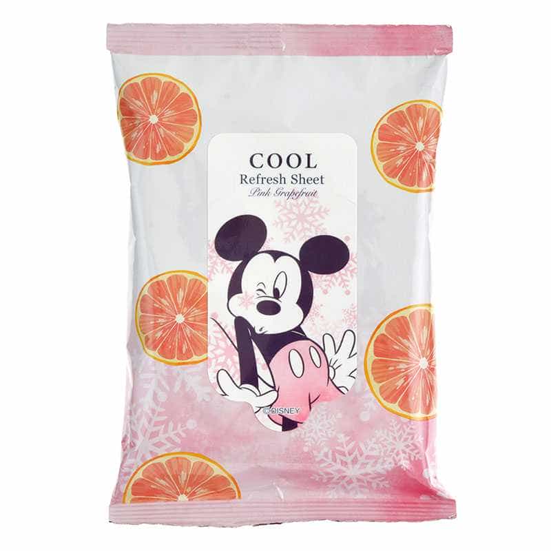 ( Disney ) มิกกี้ ชีททำความสะอาดร่างกาย - Cool Refresh Sheet กลิ่น Pink Grapefruit