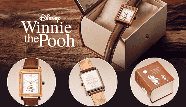 Winnie The Pooh「Goodbye Christopher Robin」Watch นาฬิกาข้อมือสายหนังพร้อมกล่องใส่ทรงหนังสือ